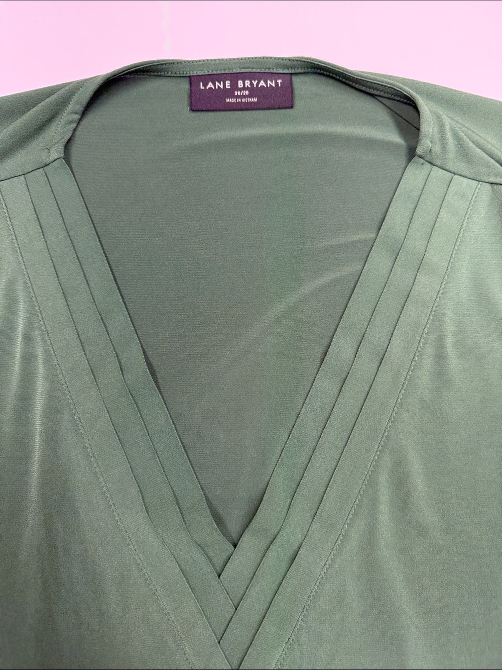 Lane Bryant v-neck rayon shirt. 3/4 sleeves